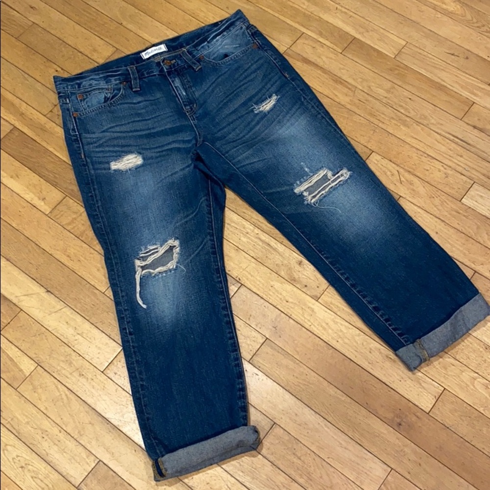 Madewell distressed boyfriend jeans denim pants
